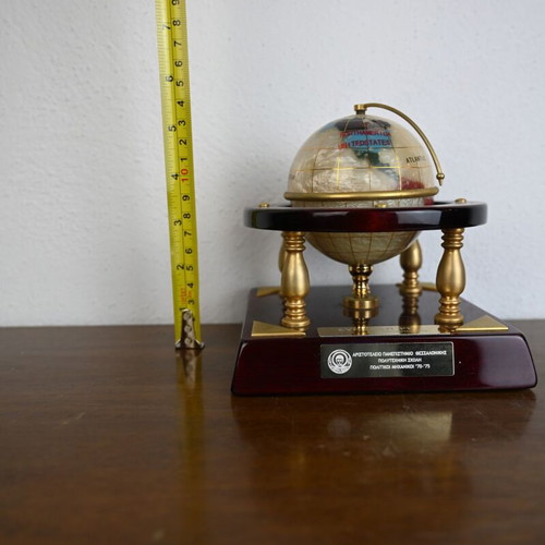 Vintage gemstone globe used, retirement souvenir 2010