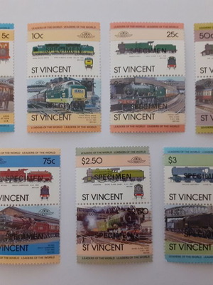 St. Vincent Stamps Specimen Overprint Series New