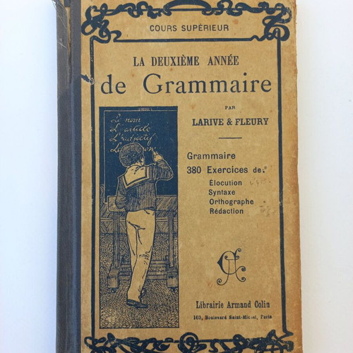 French grammar book used, La Deuxieme annee de Grammaire 1924