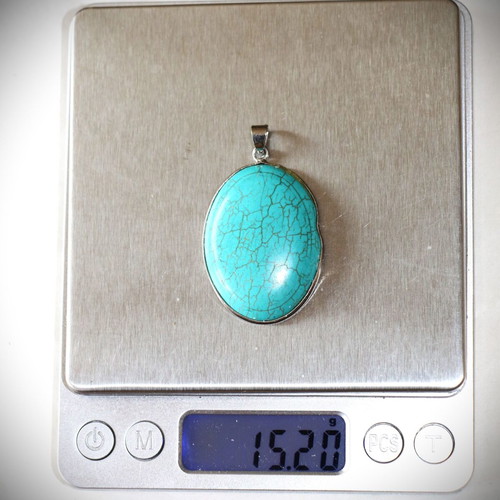 Turquoise Pendant 925 Sterling Silver Navajo Indian New