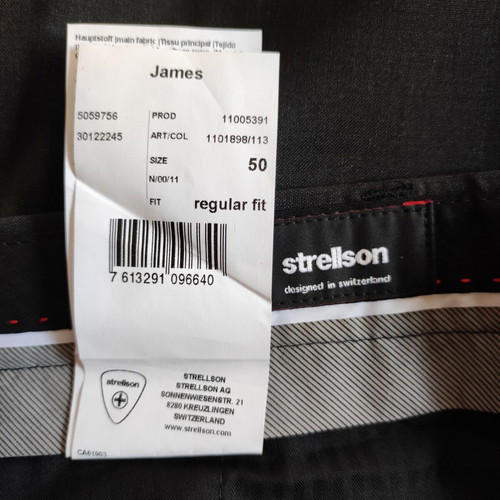 Strellson James men's suit trousers size 50 like new, black
