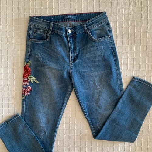 Miss Good blue jeans L/XL with embroidery