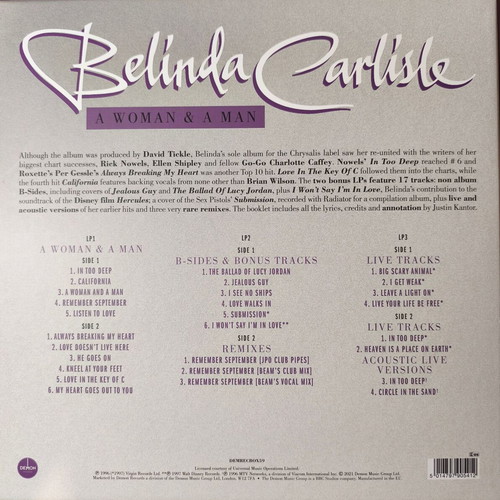 Belinda Carlisle A Woman & A Man deluxe box set like new, 3 LPs