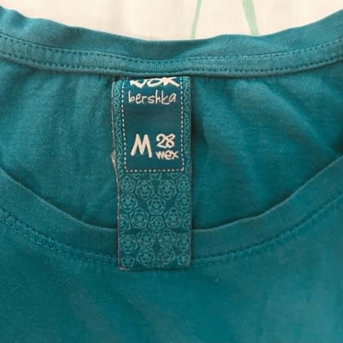 Bershka short-sleeve summer t-shirt, turquoise, size M