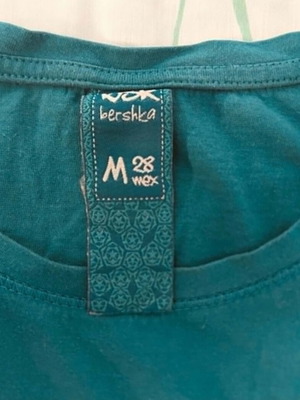 Bershka short-sleeve summer t-shirt, turquoise, size M