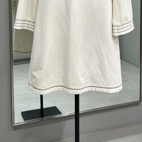 Mango dress like new with sleeve and hem details beige size M