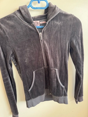 Juicy Couture velour jacket with sequins like new, size M, black and gray