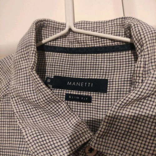 Manetti shirt slim fit short sleeve like new, gray, size M