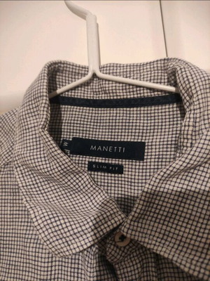 Manetti shirt slim fit short sleeve like new, gray, size M