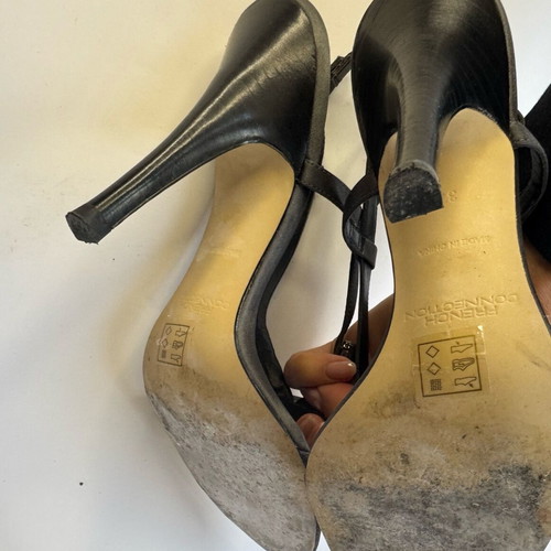 French Connection high sandals like new, grey with crystals
