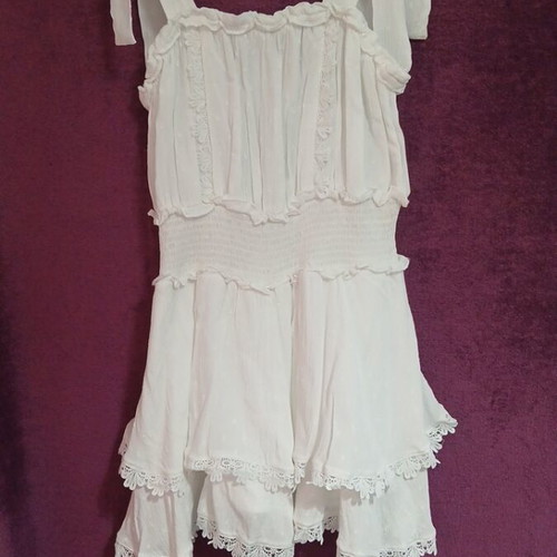 River Island dress like new with built-in shorts, white, size L