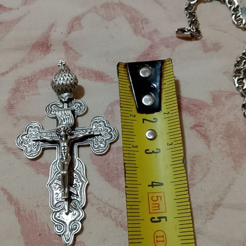 Byzantine Silver Cross with Chain new, 18.66g