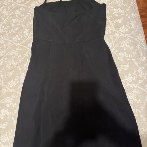 Mini black dress Milk and Honey like new with crisscross straps and ruffle