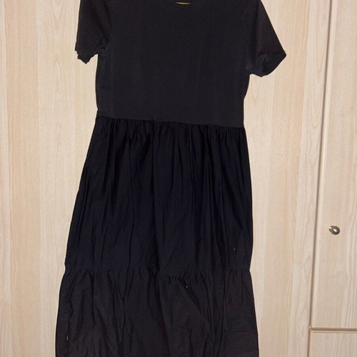 Dress two fabrics mako and poplin used, size M