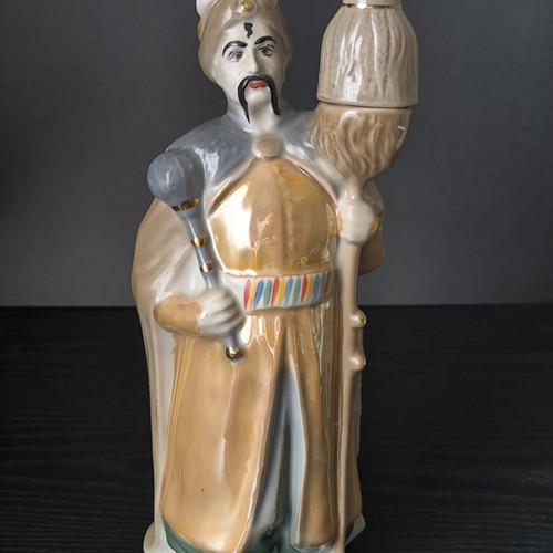 Russian porcelain bottle figurine of Bohdan Khmelnytsky like new
