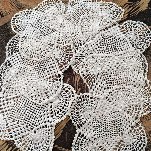 Set of 7 handmade crochet doilies