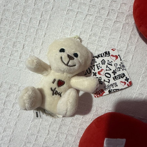 Plush bear and heart set I love you new