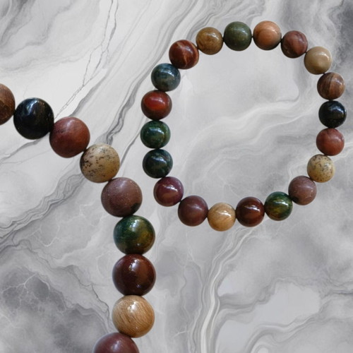 Handmade bracelet with mixed semi precious stones, new
