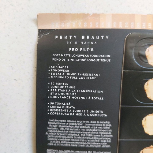 Fenty Beauty make up sample new, 10 shades