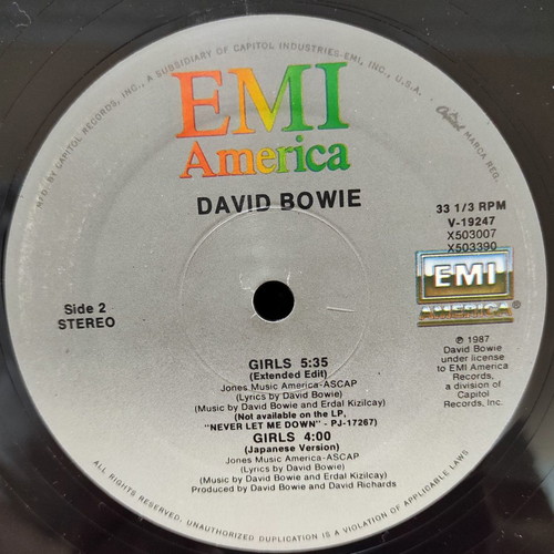 David Bowie Time Will Crawl Extended Dance Mix vinyl used