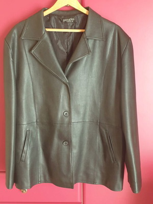 Δερμάτινο μπουφάν unisex μαύρο σαν καινούργιο