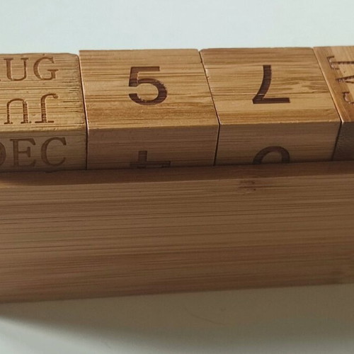Wooden calendar new with box, decorative for desk or kitchen shelf