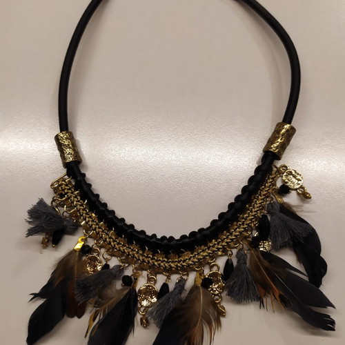 Necklace with feathers
