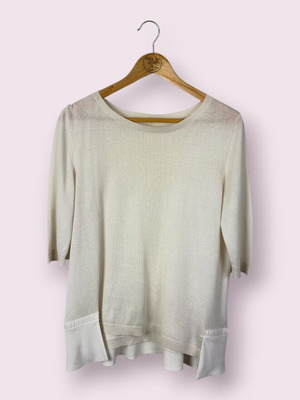 Schumacher копринен пуловер с пеплум употребяван, размер L