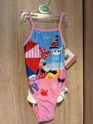 Minnie girls' swimsuit, pink, Disney, size 12M