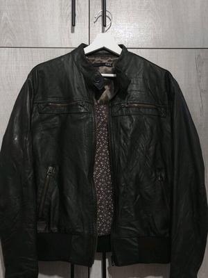 Genuine leather jacket μεταχειρισμένο, καφέ, μέγεθος M