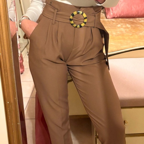 BSB camel pants like new, size S, high-waisted with belt