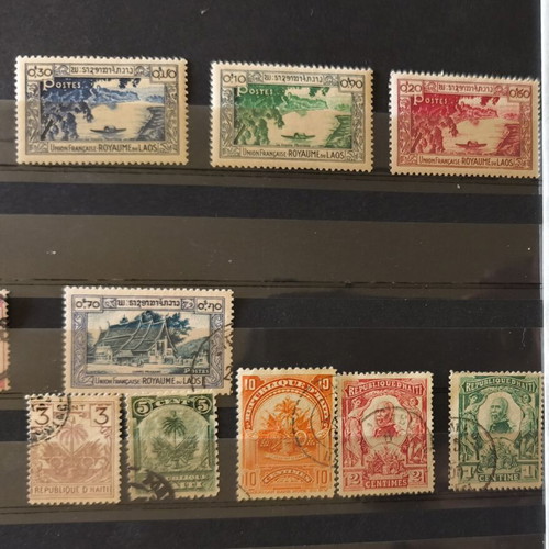 Multinational Stamp Lot used, Laos, Haiti, Hong Kong, Cuba