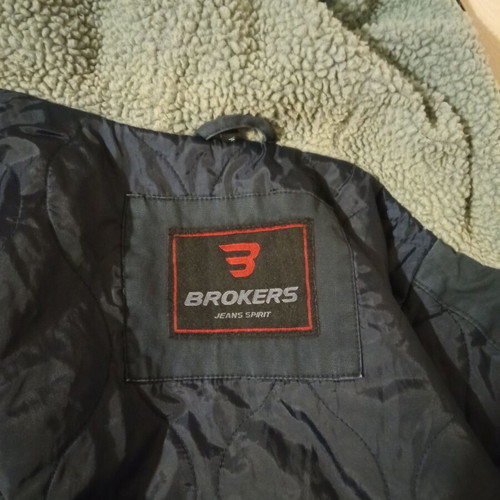 Broker's coat like new, blue, size L with hood