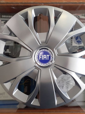 16'' Marked Hubcaps for Fiat Ducato, Silver, Set of 4