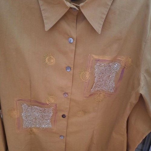 Women's shirt used, cotton, size 50, gold color