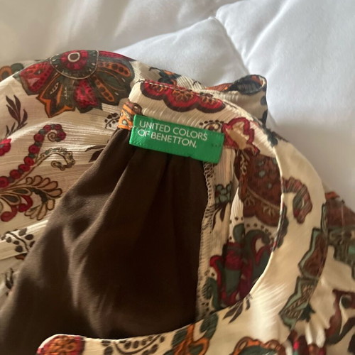 Benetton dress with paisley new, red multicolor, size M