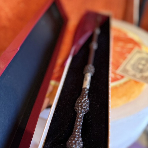 Albus Dumbledore Elder Wand collectible with display box and Hogwarts ticket