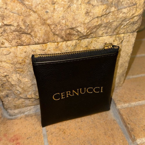 Cernucci black-gold mini pouch wallet new with zipper