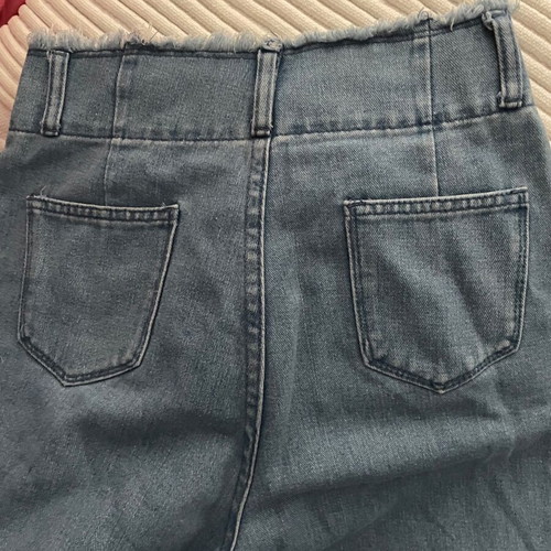 Dazy jeans high-waisted with pockets, size small, two-tone blue