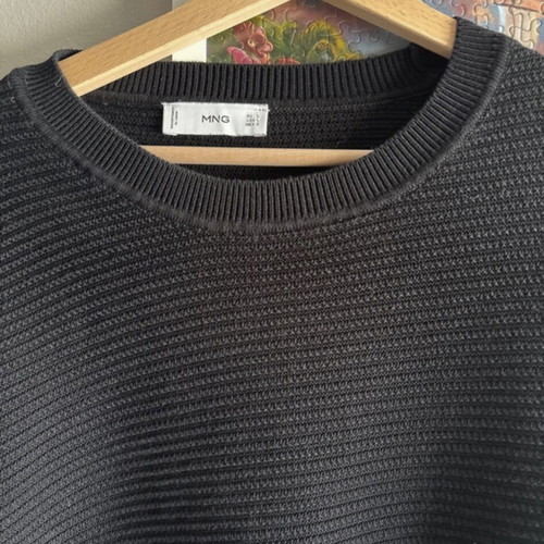 Mango Man pullover black 100% cotton size L new