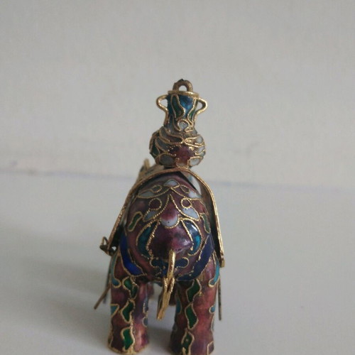 Cloisonne elephant figurine used, collectible, small