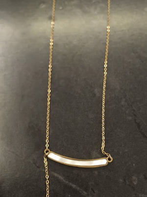 Stainless Steel Necklace like new, gold and white design
