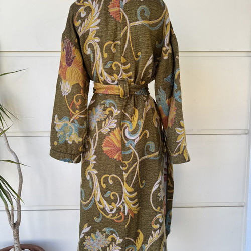 Zara Limited Edition Wool Blend Floral Jacquard Coat like new