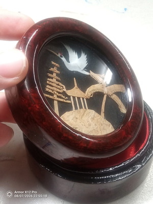 Handmade jewelry box with bird of paradise diorama, like new