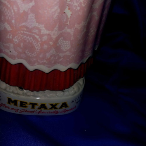 Porcelain collectible Queen Amalia Metaxa used, vintage