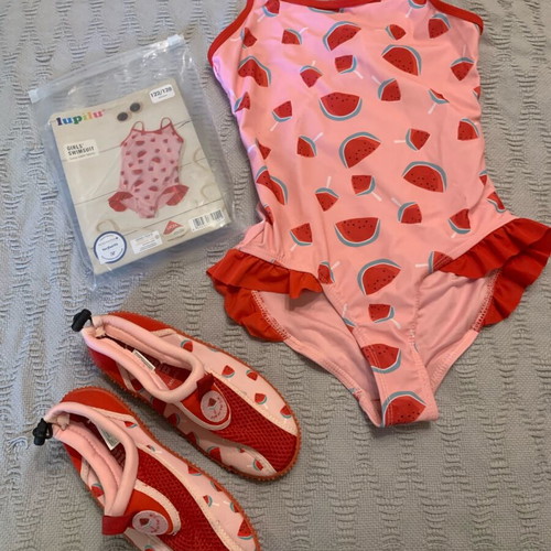 Mega Package LUPILU "Watermelon" (6 pcs) – Swimwear & Beach Shoes – No 122/128