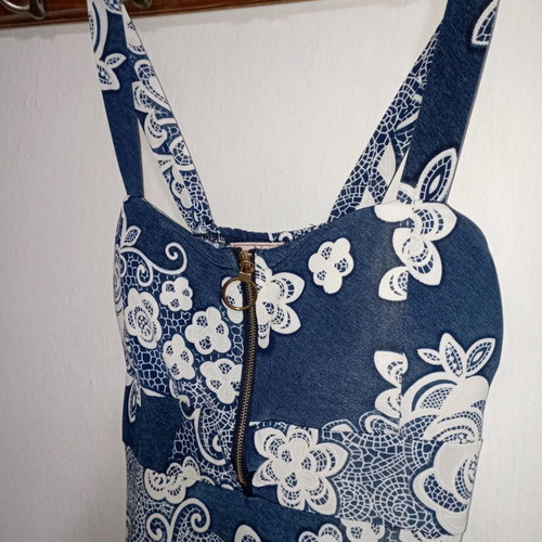 Women's short dress new, size M/L, blue with zipper