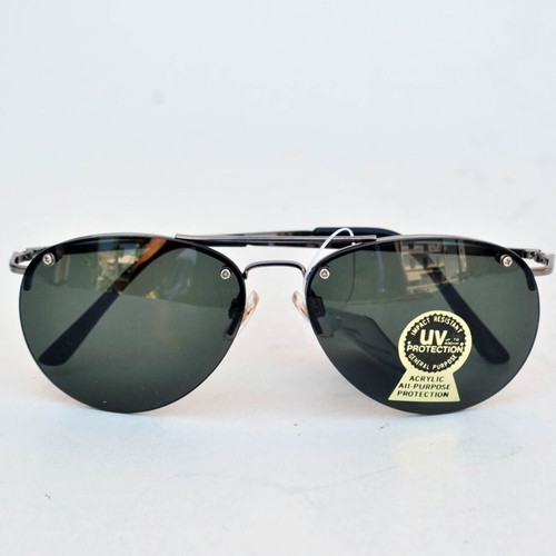 Vintage Italian Venus sunglasses new, metal frame black-silver