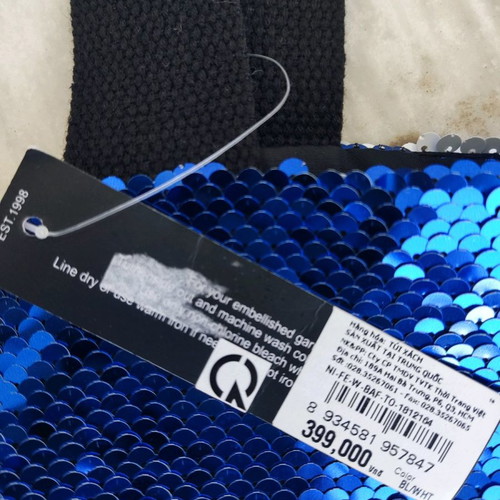 Blue sequin shoulder bag new