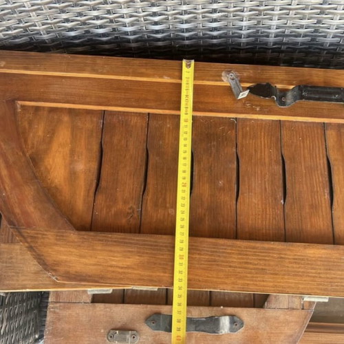 Wooden window shutters set of 3 with new screens, like new, brown